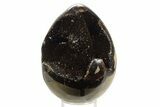 Septarian Dragon Egg Geode - Sparkly Black Crystals #336465-1